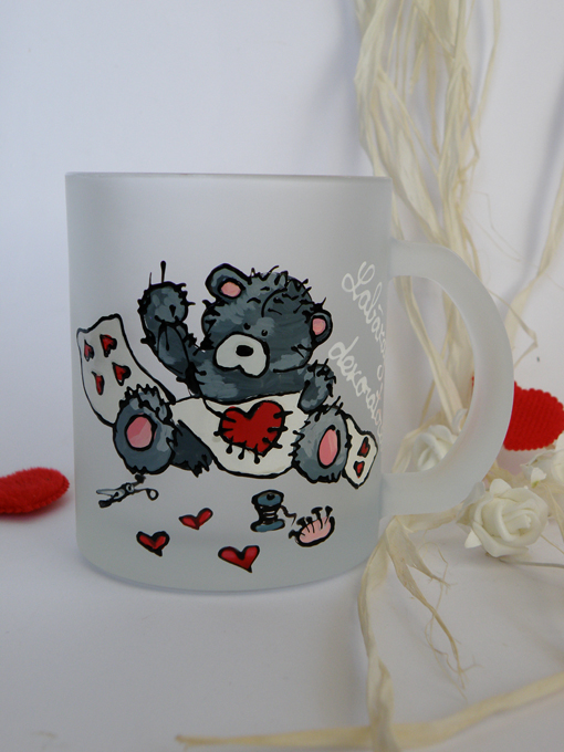 Hand painted cup Teddy bear crafts